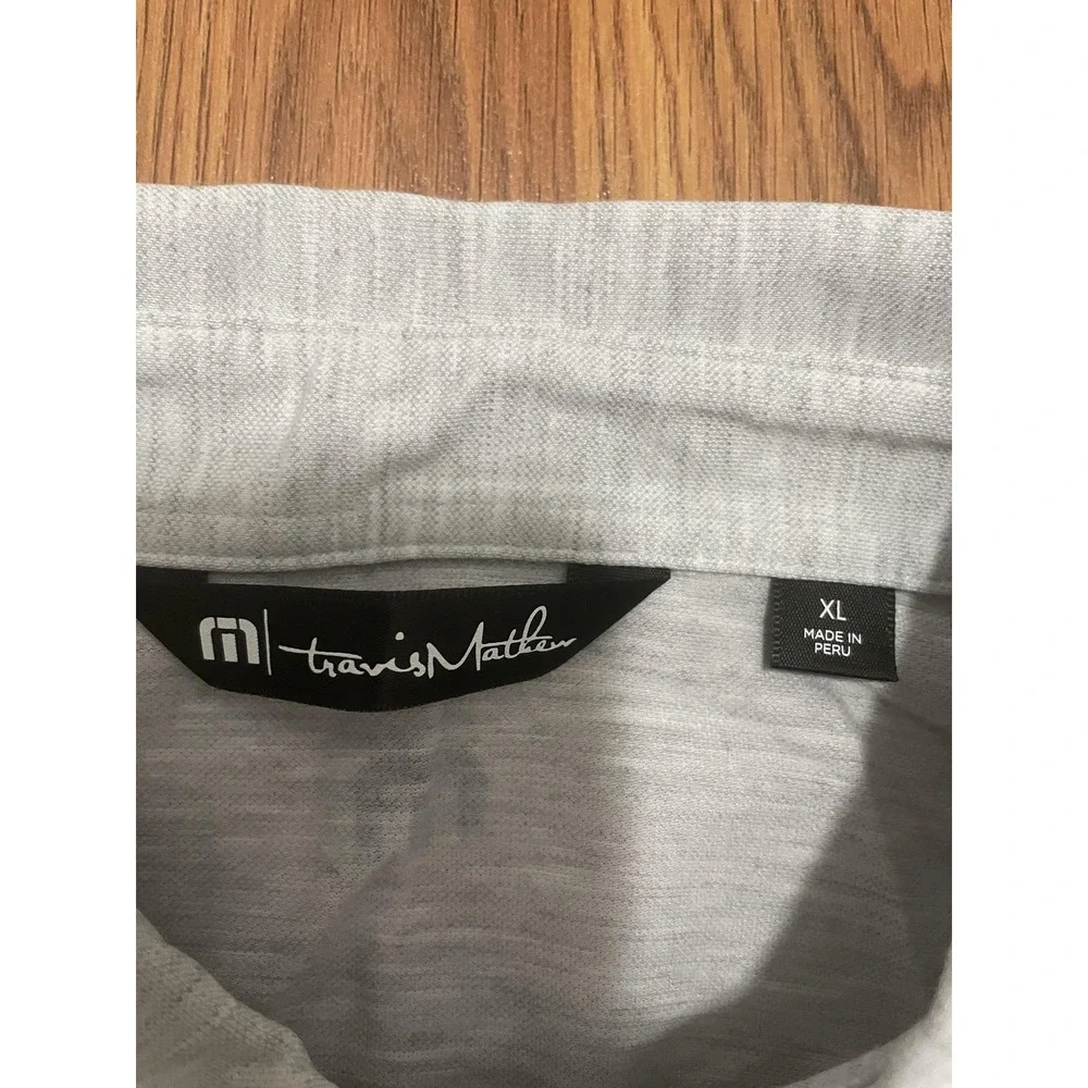 TravisMathew Polo Golf Shirt Mens XL Performance Stretch Heather Stripe